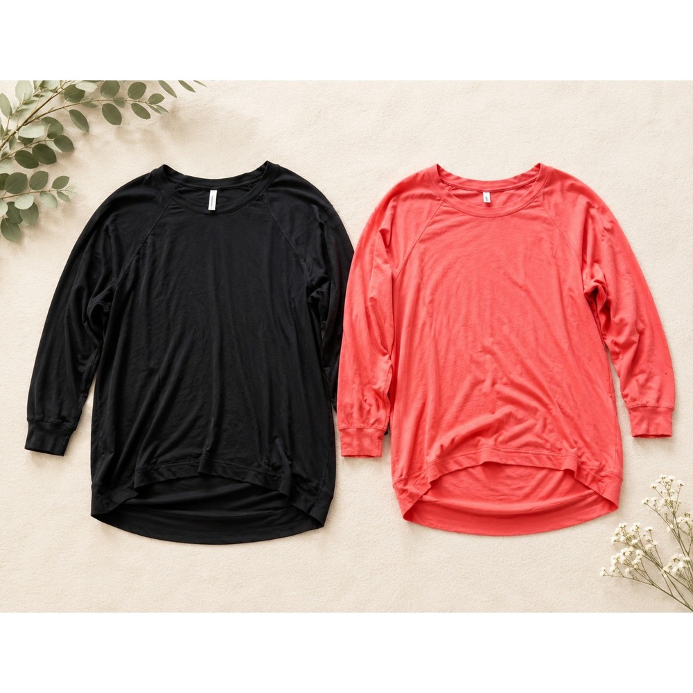 Shop The Mint Long Sleeve Dolman Tops Lot of 2 Size S Black Coral Raglan Casual
